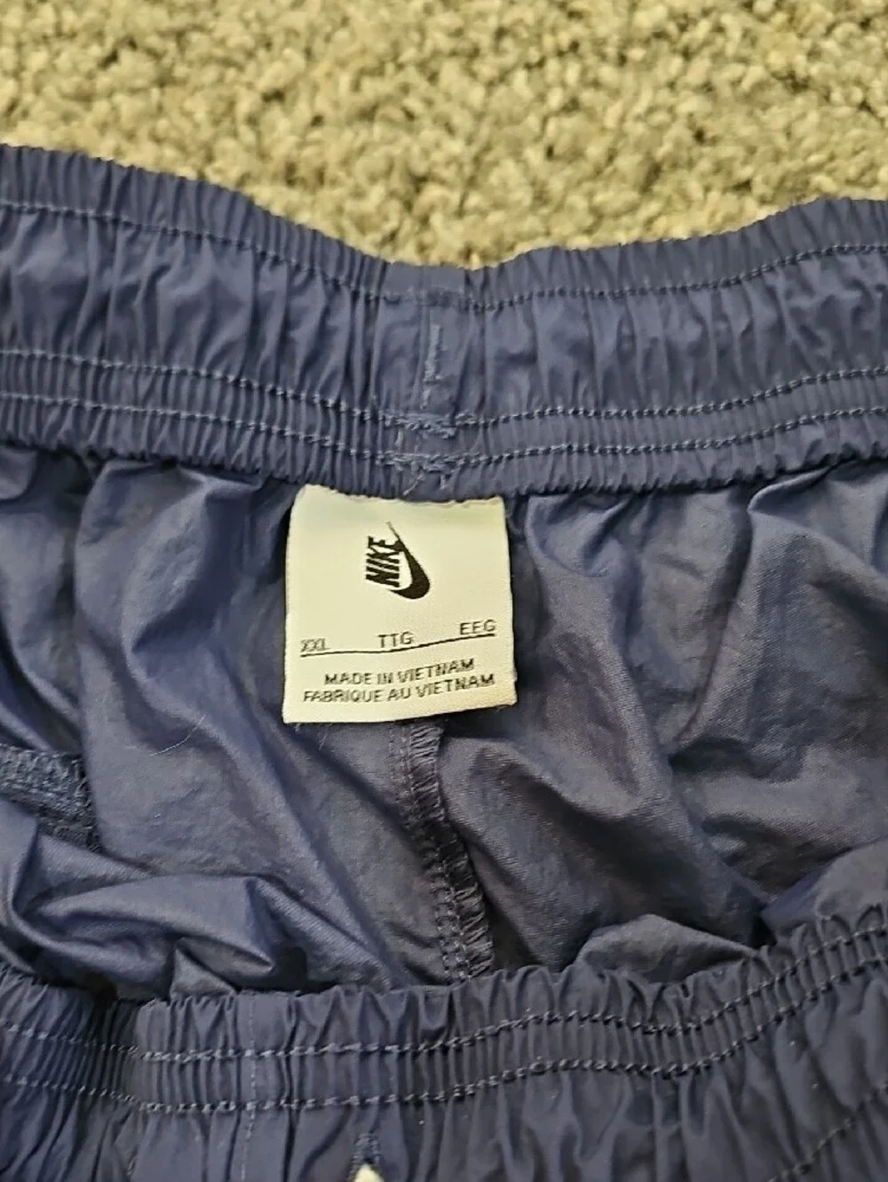 EUC Mens Vintage NIKE Blue Mesh Lined Back Spellout Swim Trunks XXL Swim Shorts